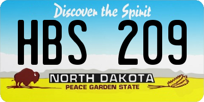 ND license plate HBS209