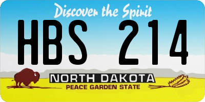 ND license plate HBS214