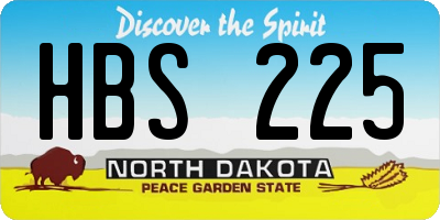 ND license plate HBS225