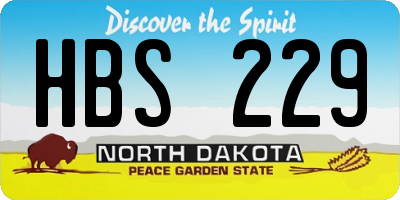 ND license plate HBS229