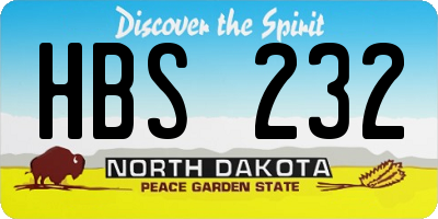 ND license plate HBS232
