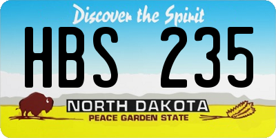 ND license plate HBS235