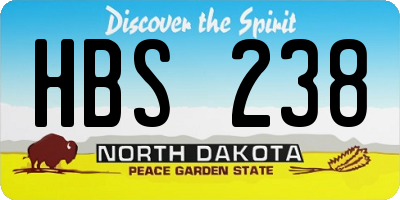 ND license plate HBS238