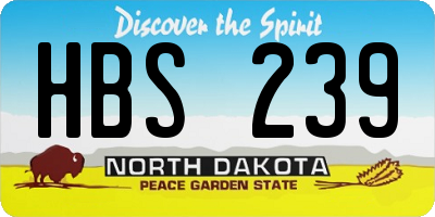 ND license plate HBS239