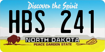 ND license plate HBS241