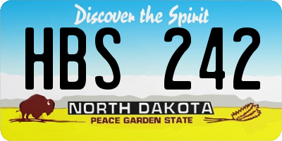 ND license plate HBS242