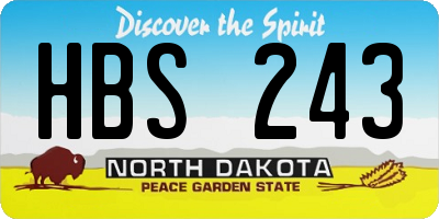 ND license plate HBS243