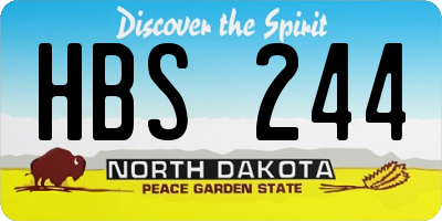 ND license plate HBS244