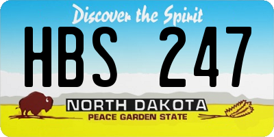 ND license plate HBS247