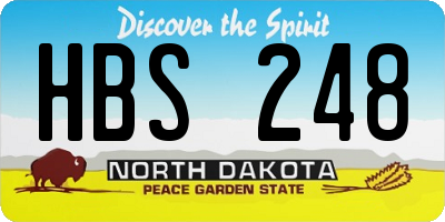 ND license plate HBS248
