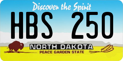 ND license plate HBS250