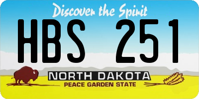 ND license plate HBS251