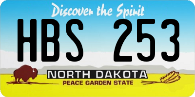 ND license plate HBS253