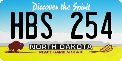 ND license plate HBS254