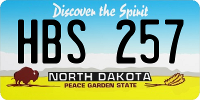 ND license plate HBS257