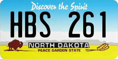 ND license plate HBS261