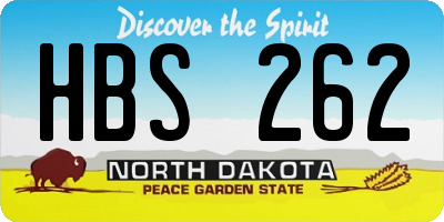 ND license plate HBS262