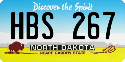 ND license plate HBS267