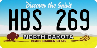 ND license plate HBS269