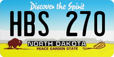 ND license plate HBS270