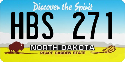 ND license plate HBS271