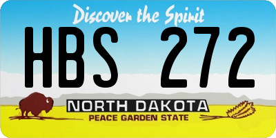 ND license plate HBS272