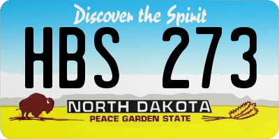 ND license plate HBS273