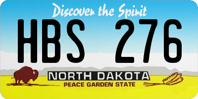 ND license plate HBS276
