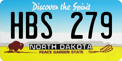ND license plate HBS279