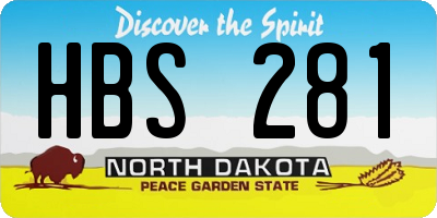 ND license plate HBS281