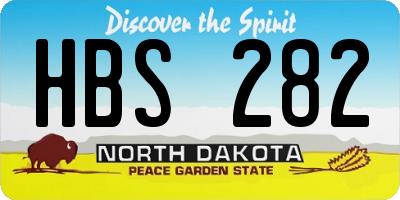 ND license plate HBS282