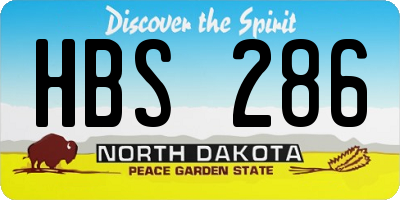 ND license plate HBS286