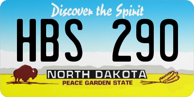 ND license plate HBS290