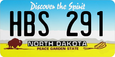 ND license plate HBS291