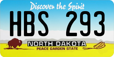ND license plate HBS293