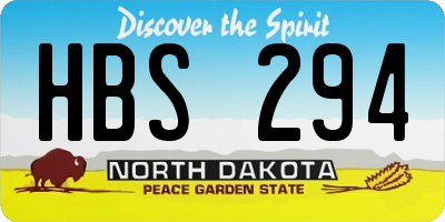 ND license plate HBS294