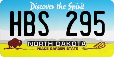 ND license plate HBS295