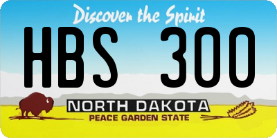 ND license plate HBS300