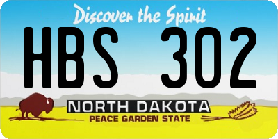 ND license plate HBS302