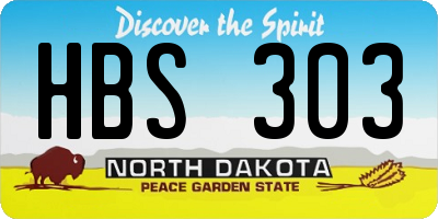 ND license plate HBS303
