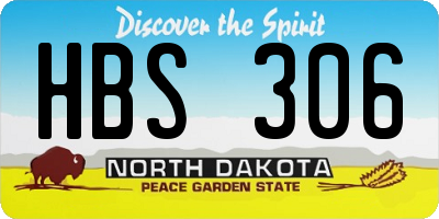 ND license plate HBS306