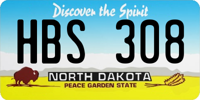 ND license plate HBS308