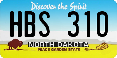 ND license plate HBS310