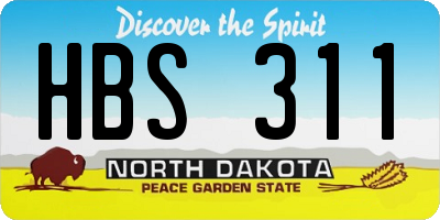 ND license plate HBS311
