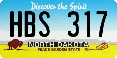 ND license plate HBS317