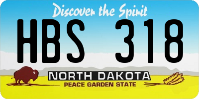 ND license plate HBS318
