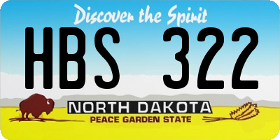 ND license plate HBS322