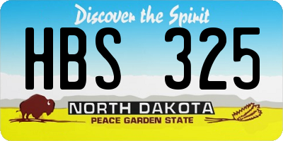 ND license plate HBS325