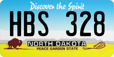ND license plate HBS328