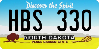 ND license plate HBS330